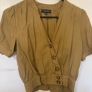 Vintage crop top olive green